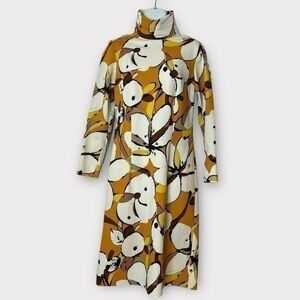 Vintage floral print long sleeve day dress